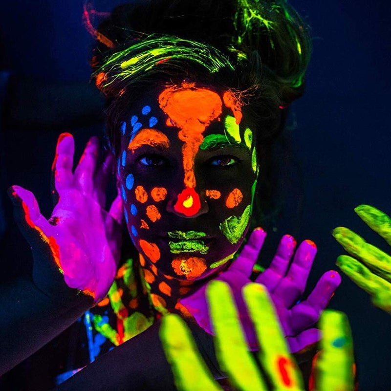Felico UV Face Paint Kit, Glow In The Dark Paint, Neon Fluorescent Body Painting 8 Colors Professional Brush,Water Based Black Lights Makeup,Halloween Party Supplies,Projects Costumes Theater - Image 5